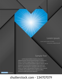 abstract background for sample text with burst in heart space: white&blue