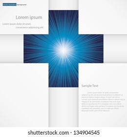 abstract background for sample text with burst in cross space: black&light blue