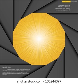 abstract background for sample text with burst in the center of aperture blade : black&orange