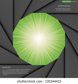 abstract background for sample text with burst in the center of aperture blade : black&green
