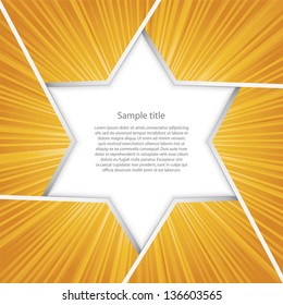 abstract background for sample text with burst : star shape : orange burst