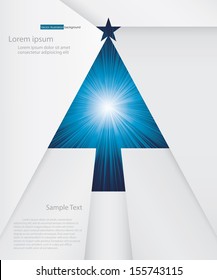 abstract background for sample text with burst in Christmas tree shape space: white&blue