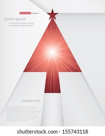 abstract background for sample text with burst in Christmas tree shape space: white&red