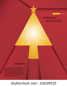 abstract background for sample text with burst in Christmas tree shape space: red&yellow