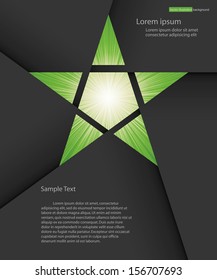 abstract background for sample text with burst in star space: black&green