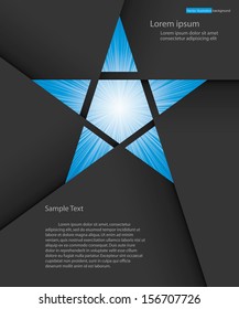 abstract background for sample text with burst in star space: black&light blue