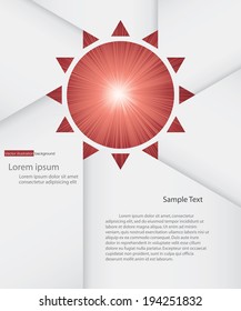 abstract background for sample text with burst in sunshine space: white&red