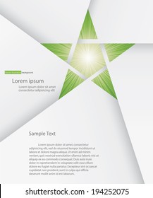 abstract background for sample text with burst in star space: white&green