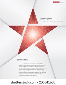 abstract background for sample text with burst in star space: white&red