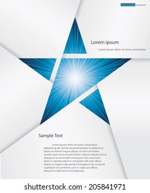 abstract background for sample text with burst in star space: white&blue