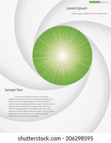 abstract background for sample text with burst in the center of aperture blade : white & green