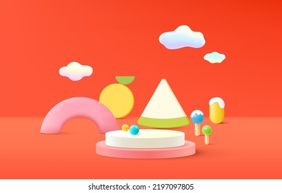 Abstrakter Hintergrund, Szene für die Produktdarstellung, 3D-Darstellung.