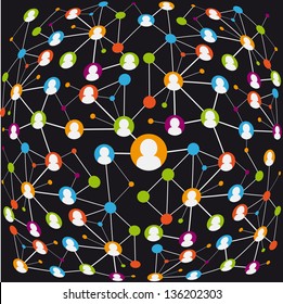 Abstract background scheme of social network