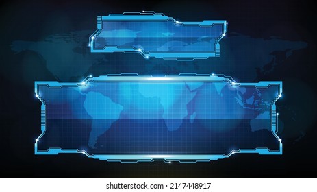 abstract background of sci fi frame, hud ui, lower third button bar