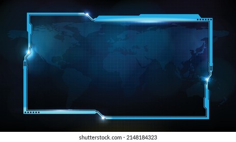 abstract background of sci fi frame, hud ui, lower third button bar