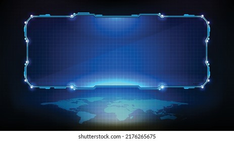 abstract background of sci fi frame, hud ui, lower third button bar