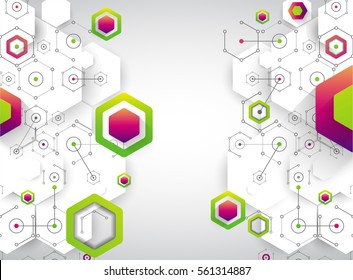 Abstract background. Science template, wallpaper or banner. Vector illustration.