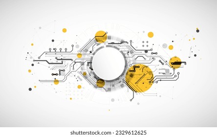 Abstract background. Scientific and technological concept with the use of technical elements formed in the shape of a circle. Vector