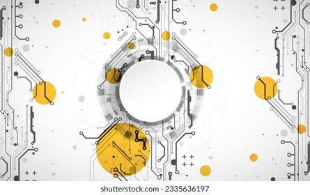 Abstract background. Scientific and technological concept with the use of technical elements formed in the shape of a circle. Vector