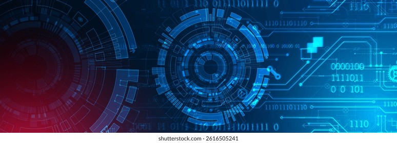 Abstract background. Scientific and technological concept with the use of technical elements formed in the shape of a circle. Vector