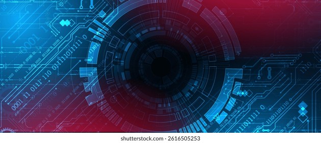 Abstract background. Scientific and technological concept with the use of technical elements formed in the shape of a circle. Vector