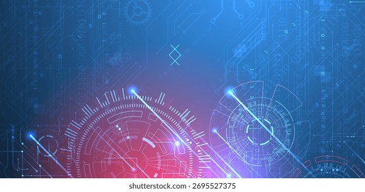 Antecedentes Abstractas. Concepto científico y tecnológico con el uso de Elementos técnicos formados en forma de circunferencia.