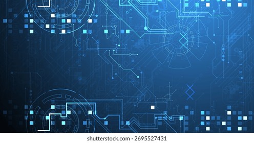 Antecedentes Abstractas. Concepto científico y tecnológico con el uso de Elementos técnicos formados en forma de circunferencia. Vector