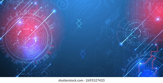 Antecedentes Abstractas. Concepto científico y tecnológico con el uso de Elementos técnicos formados en forma de circunferencia.