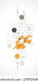 Antecedentes Abstractas. Concepto científico y tecnológico con el uso de Elementos técnicos formados en forma de circunferencia. Vector
