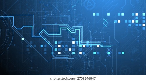 Antecedentes Abstractas. Concepto científico y tecnológico con el uso de Elementos técnicos formados en forma de circunferencia. Vector