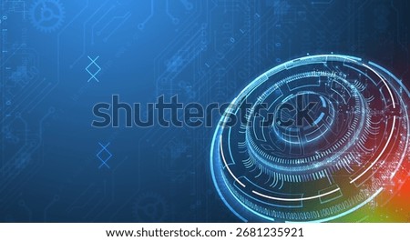 Abstract background. Scientific and technological concept with the use of technical elements formed in the shape of a circle. Vector