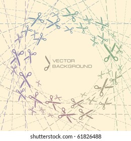 Abstract background with scissors