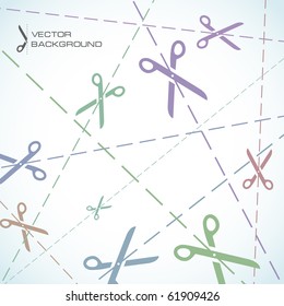 Abstract background with scissors