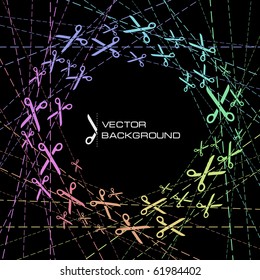 Abstract background with scissors