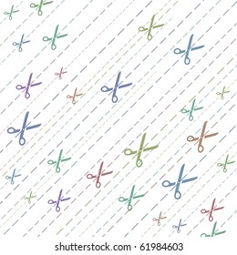 Abstract background with scissors
