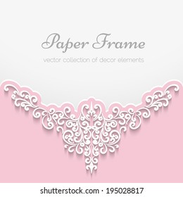 Abstract background, scrapbook greeting card, invitation, vector decoration with paper swirls, eps10