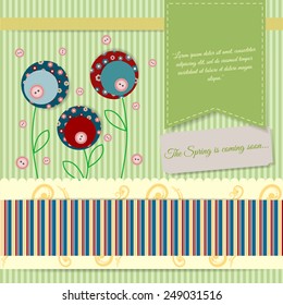 abstract background in scrapbook style with flowers and decorative elements