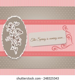 Abstract background in scrapbook style with hand drawn flower.