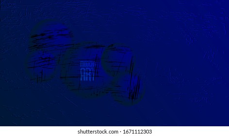 Abstract background with scratch effect and spheres in the foreground in vector design