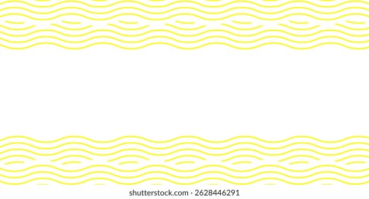 fundo abstrato de rabiscos com padrão amarelo ramen sobre fundo branco. Padrão abstrato de onda amarela