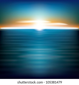 abstract background with sea sunrise and clouds