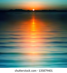 abstract background with sea sunset and mountains