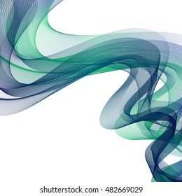Abstract background - a sea wave. Wavy lines of sea color.