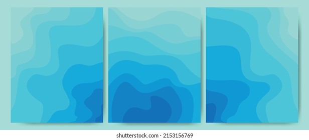 Abstract background of sea waves, ocean water, rivers, lakes. Template texture Aqua with a pattern of wavy lines. Great for covers, textile prints fabrics, wallpapers. Vector illustration.