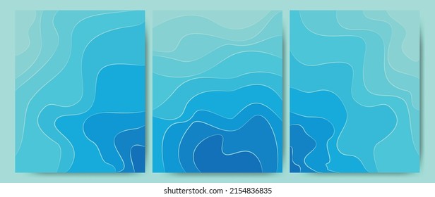 Abstract background of sea waves, ocean water, rivers, lakes. Template texture Aqua with a pattern of wavy lines. Great for covers, textile prints fabrics, wallpapers. Vector illustration.