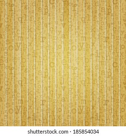 abstract background with seamless alphabet letters pattern on wooden planks