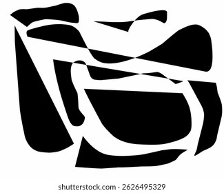 plano de fundo abstrato Padrão de rabisco de linha preto e branco abstrato sem costura. Fundo de imagem de estilo orgânico criativo, design moderno com formas básicas. Textura de impressão de papel de parede desenhado à mão simples.