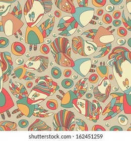Abstract background seamless continuous pattern. Background with foliage in vector .