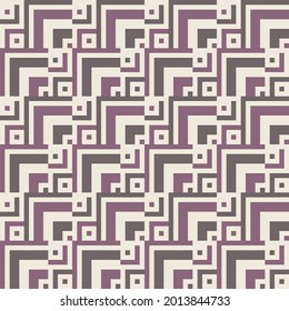 Abstract background seamless geometric pattern. Square and rectangular shape. Purple brown. Texture design for publication, textile, tile, cover, poster, flyer, banner, wall. Vector illustration.