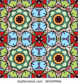 Abstract background, seamless geometric pattern, repeating fabric texture. Tribal ethnic ornament, arabic indian mexican motif, graphic vector illustration. 